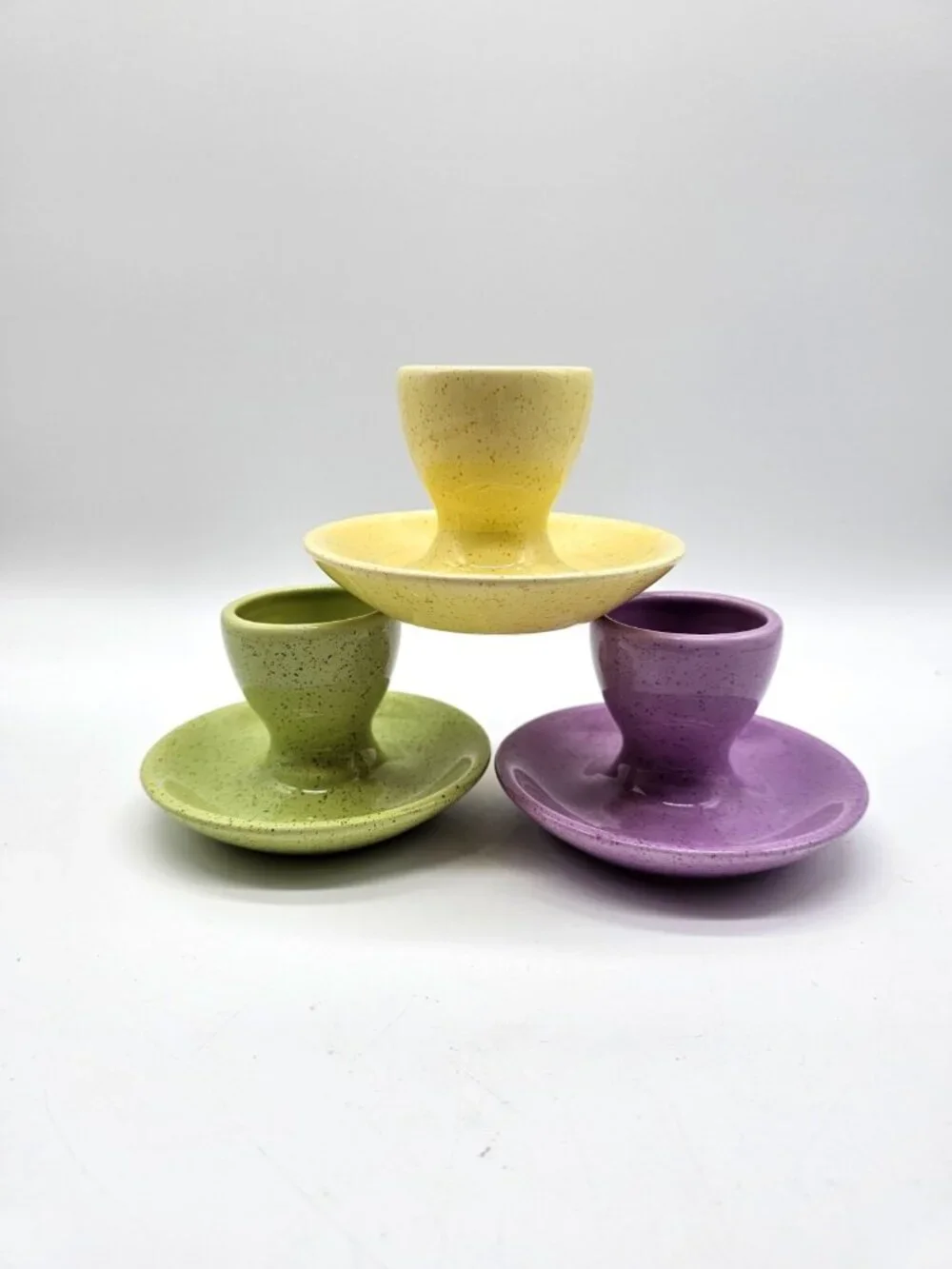 Williams Sonoma Pastel Color Egg Cups Set Of 3 Dishwasher Safe Easter Spring